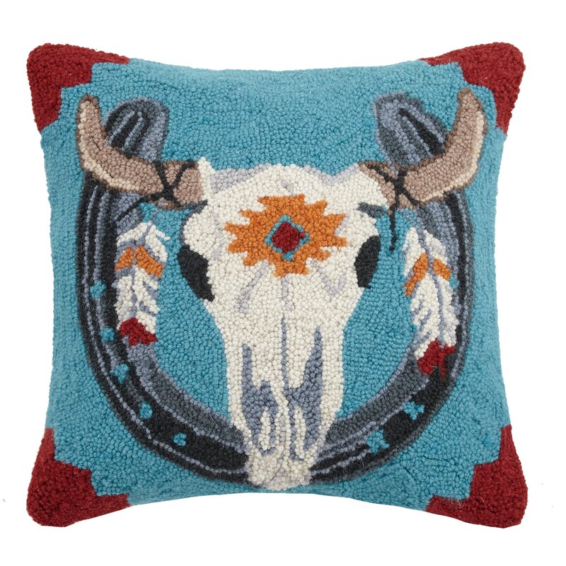 cow skull pillow